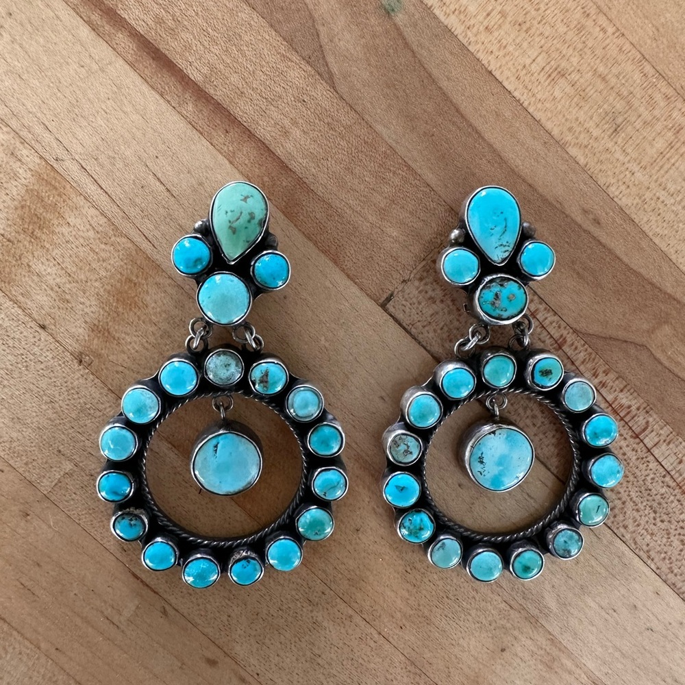 Kingman Turquoise Earrings - Picture 3 of 5